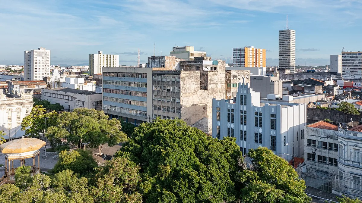 Vista aérea do Centro Histórico de Aracaju, Sergipe